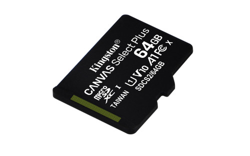 Kingston Technology Carte micSDXC Canvas Select Plus 100R A1 C10 de 64 Go sans ADP - SDCS2/64GBSP