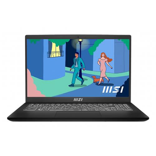 MSI Modern 15 B12M-093CA Intel® Core™ i5 i5-1235U Ordinateur portable 39,6 cm (15.6") Full HD 16 Go DDR4-SDRAM 512 Go SSD Wi-Fi 6 (802.11ax) Windows 11 Home Noir - MODERN 15 B12M-093CA