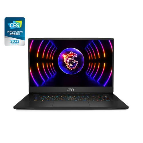 MSI Gaming  Titan Intel® Core™ i9 i9-13980HX Ordinateur portable 43,9 cm (17.3") 4K Ultra HD 64 Go DDR5-SDRAM 2 To SSD NVIDIA GeForce RTX 4080 Wi-Fi 6E (802.11ax) Windows 11 Pro Noir - GT77HX 13VH-046US