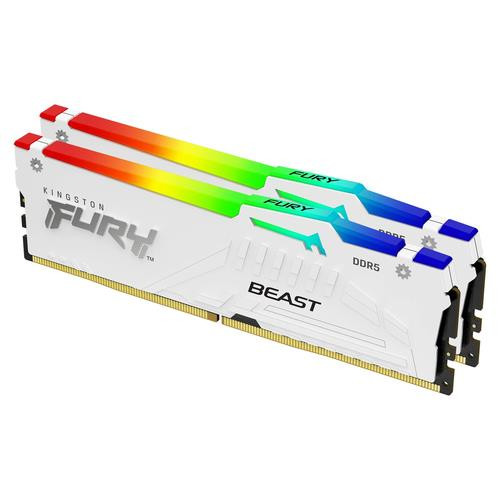 Kingston Technology FURY Beast 64GB 6000MT/s DDR5 CL30 DIMM (Kit of 2) White RGB EXPO - KF560C30BWEAK2-64