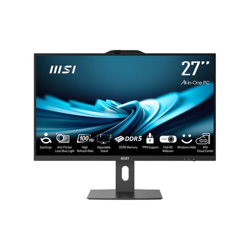 MSI Pro AP272P 14M-602US Intel® Core™ i7 i7-14700 68,6 cm (27") 1920 x 1080 pixels PC All-in-One 16 Go DDR5-SDRAM 1 To SSD Windows 11 Home Wi-Fi 6E (802.11ax) Noir - PRO AP272P 14M-602US