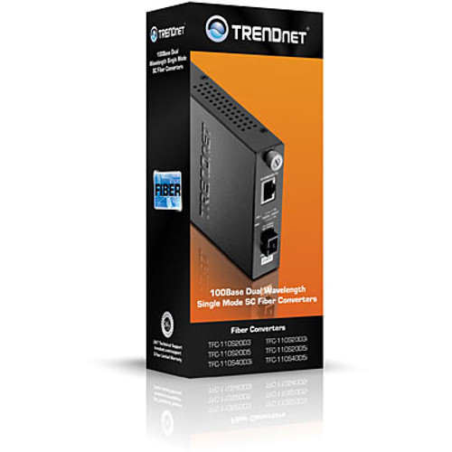 Trendnet  convertisseur de support réseau 100 Mbit/s 1550 nm Monomode Noir - TFC-110S40D3I
