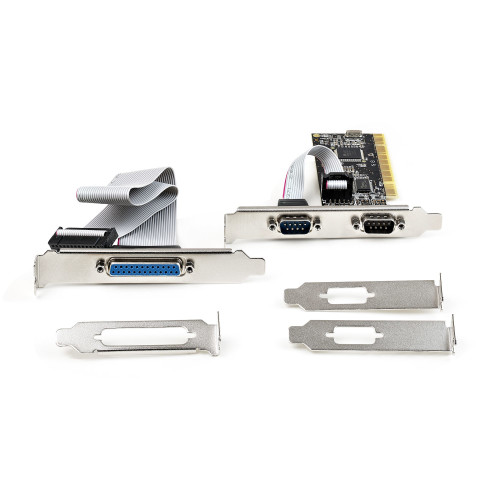 StarTech.com Carte PCI Combo Série/Parallèle avec Double Port Série RS232 (DB9) & 1 Port Parallèle LPT (DB25) - Carte Adaptateur PCI Combo - Carte d'Extension Contrôleur PCI - Carte PCI vers Imprimante - PCI2S1P2