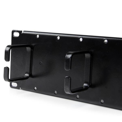 StarTech.com Panneau double de gestion de câbles horizontal 2U pour rack de serveur - Guide pour câbles avec anneaux - CMPNL2U