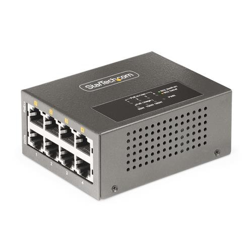 StarTech.com Injecteur PoE++ Multi-Gigabit à 4 Ports, Ethernet 5/2.5/1G (NBASE-T), PoE/PoE+/PoE++ (802.3af/802.3at/802.3bt), Puissance Absorbée 160Watts, Montage Mural/Rail DIN, Non Géré - AS445C-POE-INJECTOR