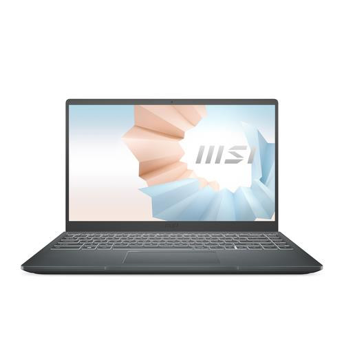 MSI Modern 14 B11MOU-1024 Intel® Core™ i5 i5-1155G7 Ordinateur portable 35,6 cm (14") Full HD 8 Go DDR4-SDRAM 512 Go SSD Wi-Fi 6 (802.11ax) Windows 11 Home Charbon, Gris - MODERN 14 B11MOU-1024