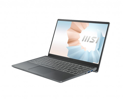 MSI Modern 14 B11M-001CA Intel® Core™ i7 i7-1165G7 Ordinateur portable 35,6 cm (14") Full HD 8 Go DDR4-SDRAM 512 Go SSD Wi-Fi 6 (802.11ax) Windows 10 Home Gris - MODERN 14 B11M-001CA