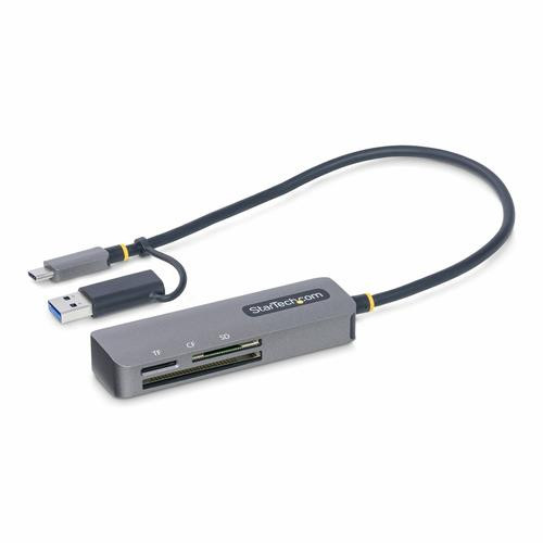 StarTech.com Lecteur de Cartes Mémoire Multi-Média, Lecteur de Cartes SD/microSD/CompactFlash, Adaptateur de Cartes Portables USB 5Gbps, Lecteur de Cartes USB-C avec Adaptateur USB-A - Compatible avec tous les OS - FCREADMICRO3V2