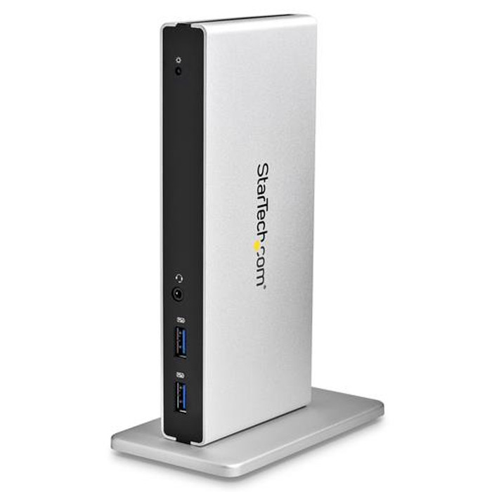 StarTech.com Station d'Accueil USB 3.0 pour Deux Écrans avec Adaptateurs DVI vers VGA et HDMI, 5x USB 3.0 et Audio - Station d'Accueil DVI Verticale pour Mac et Windows - USB3SDOCKDD