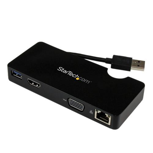 StarTech.com Mini station d’accueil USB 3.0 universelle pour ordinateur portable avec HDMI ou VGA, Gigabit Ethernet, USB 3.0 - USB3SMDOCKHV