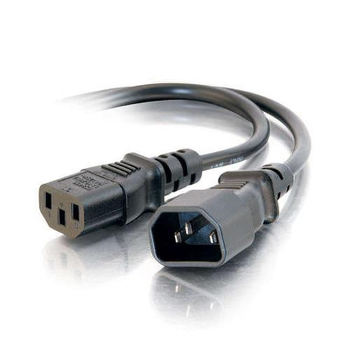 C2G 5ft 250V 16 AWG Power Cord Extension (IEC320C13 -> IEC320C14) Noir 1,5 m Coupleur C14 - 29933