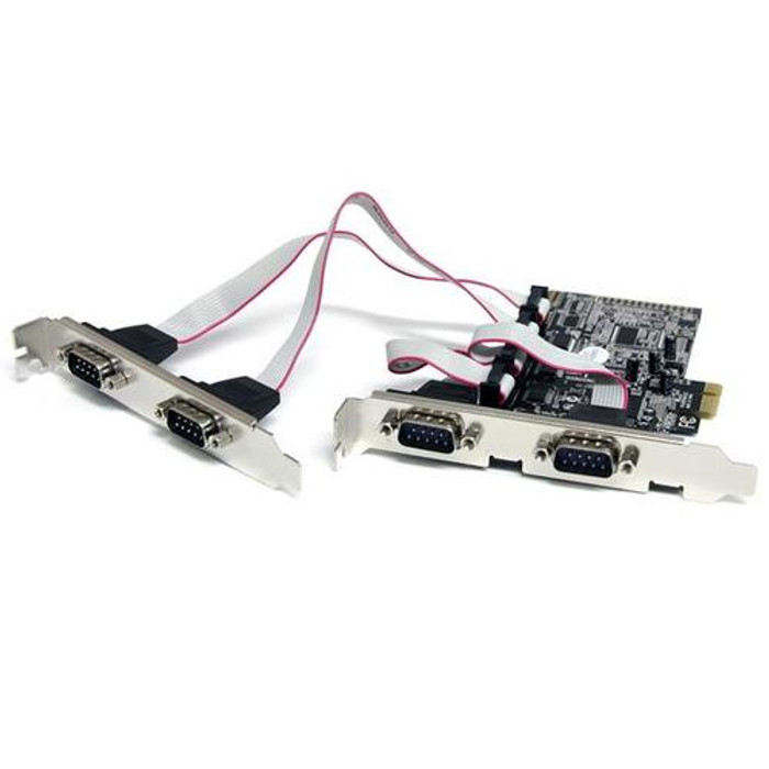 StarTech.com Carte PCI Express avec 4 Ports DB-9 RS232 - Adaptateur PCIe Série - UART 16550 - PEX4S553