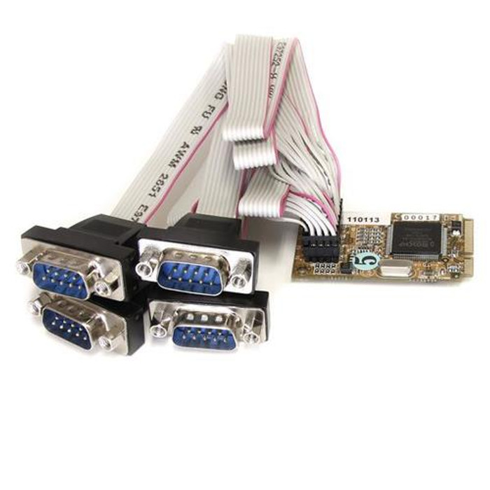 StarTech.com Carte Mini PCI Express avec 4 Ports RS232 - Adaptateur Mini PCIe Série - UART 16650 - MPEX4S552