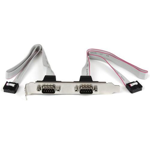 StarTech.com Support de port série DB9 16 pouces à 2 ports vers en-tête 10 broches - PLATE9M2P16