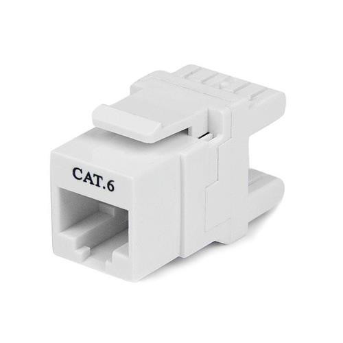 StarTech.com Jack de type Keystone Cat6 à 180° - Jack mural blanc RJ45 Ethernet Cat6 - Type 110 - C6KEY110SWH