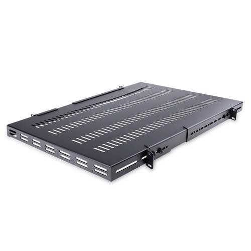 StarTech.com Étagère Réglable et Ventilée pour Montage en Rack de Serveur 1U - 150kg - Profondeur de Montage Réglable de 49,5 à 97,4cm Plateau Universel pour Rack d'Équipement AV/Réseau 19" - Profondeur 69,8cm - ADJSHELFHDV