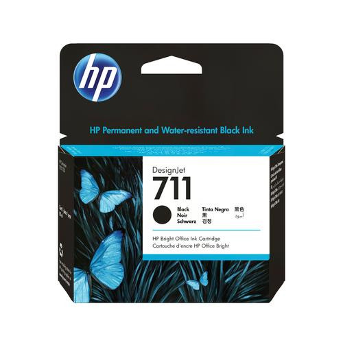 HP 711 cartouche d'encre DesignJet noir, 80 ml - CZ133A