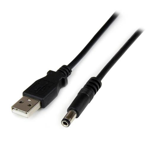 StarTech.com Câble d'alimentation USB vers connecteur annulaire de type N 5 V CC de 1 m - USB A vers V CC de 5,5 mm - USB2TYPEN1M