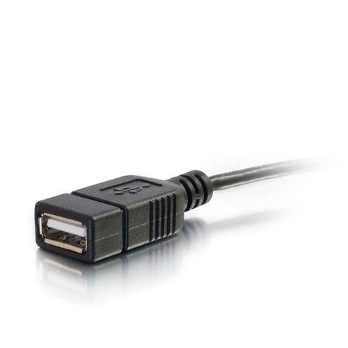 C2G 6" USB 2.0 câble USB 0,15 m Micro-USB B USB A Noir - 27320