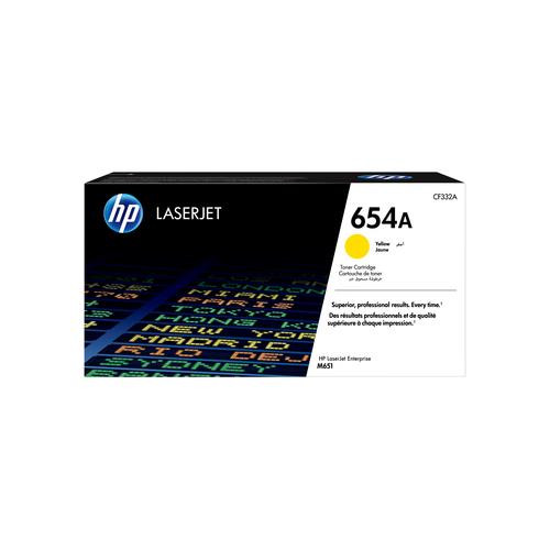 HP 654A toner jaune authentique LaserJet - CF332A