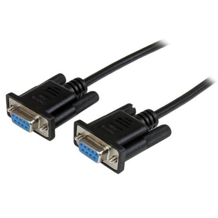 StarTech.com Câble null modem série DB9 RS232 de 2m - Cordon série DB9 vers DB9 - F/F - Noir - SCNM9FF2MBK