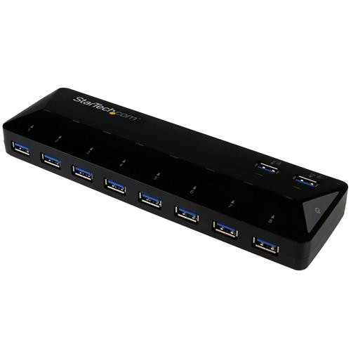 StarTech.com Concentrateur USB 3.0 (5Gbps) 10 ports avec Ports de Charge et de Synchronisation - 8 x USB-A, 2 x USB-A ports de Charge Rapide - Concentrateur USB Multiport Alimenté - ST103008U2C