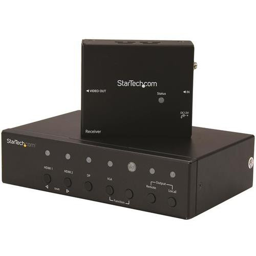 StarTech.com Extendeur vidéo HDBaseT multi-entrées avec switch intégré - HDMI, VGA, DisplayPort via Cat5e ou Cat 6 - 4K - STDHVHDBT