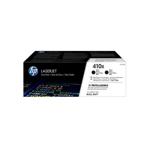 HP 410X LaserJet, lot de 2 cartouches de toner grande capacité authentiques, noir - CF410XD