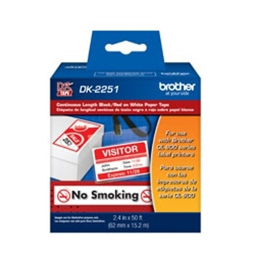 Brother  ruban d'étiquette Noir et rouge sur blanc - DK-2251
