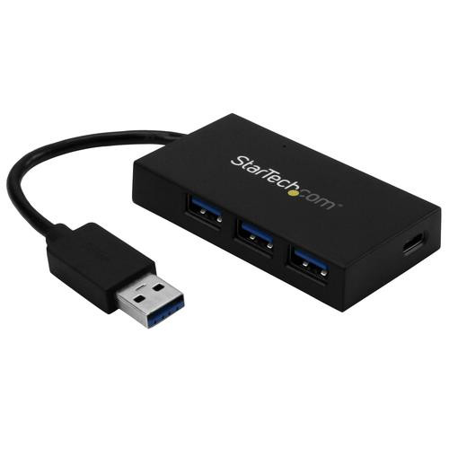 StarTech.com Hub USB 3.0 4 Ports - Hub USB Type-A avec 1x USB-C et 3x USB-A SuperSpeed - Alimentation par Bus USB - Hub Adaptateur USB 3.2 Gen 1 (5Gbps) - Hub USB Portable - HB30A3A1CFB