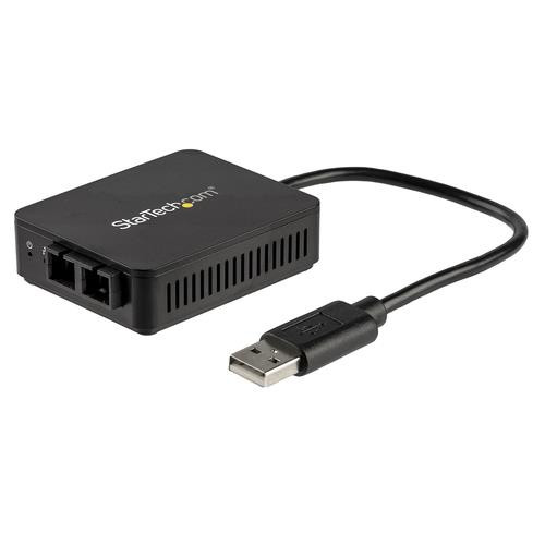StarTech.com Adaptateur réseau USB 2.0 vers fibre optique SC jusqu'à 2 km - USB vers Ethernet 10/100 Mbps - US100A20FXSC