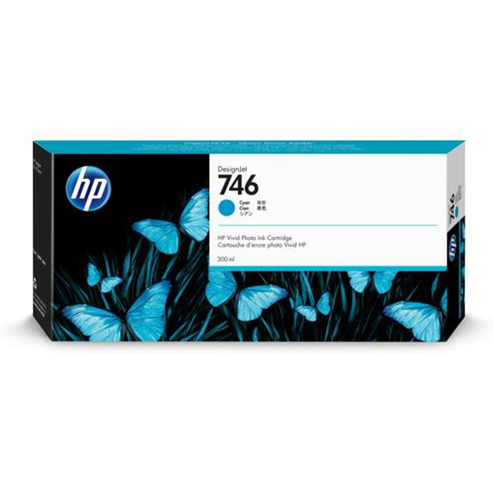 HP Cartouche d'encre DesignJet 746 de 300 ml cyan - P2V80A