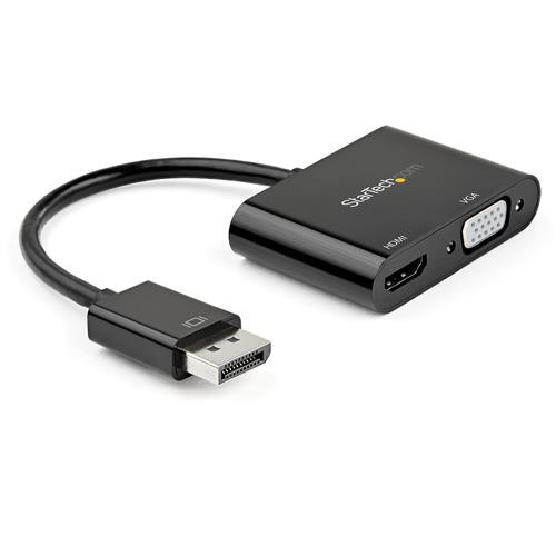 StarTech.com Adaptateur DisplayPort vers HDMI VGA - Dongle Convertisseur Numérique Multiport Actif Vidéo d'Écran DP 1.2 Mâle vers HDMI 2.0 4K 60 Hz VGA Femelle pour PC/CG - DP2VGAHD20