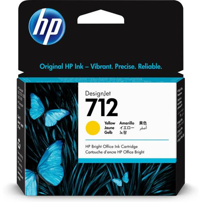 HP Cartouche d'encre DesignJet 712, jaune, 29 ml - 3ED69A