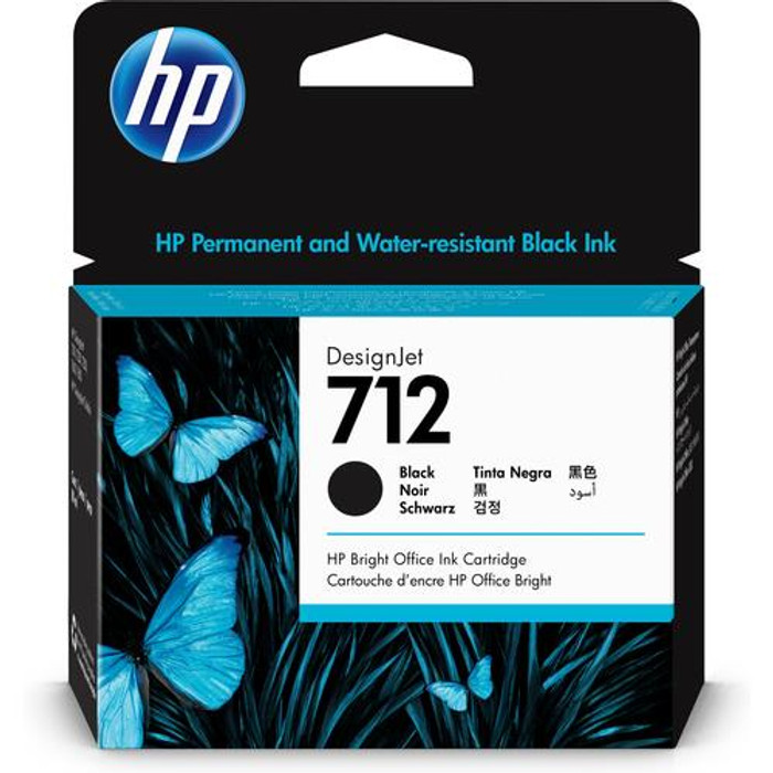 HP Cartouche d'encre DesignJet 712, noir, 80 ml - 3ED71A