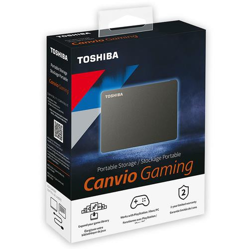 Toshiba Canvio Gaming disque dur externe 1 To 2.5" USB Type-A / USB Type-C 2.0/3.2 Gen 1 (3.1 Gen 1) Argent - HDTX110XK3AA