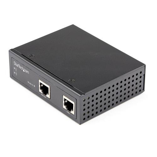 StarTech.com Injecteur PoE Gigabit Industriel 30W - 802.3at PoE+ Midspan 48V-56V CC DIN Rail - Injecteur Power Over Ethernet / -40 à +75°C - Caméras/Capteurs/Points d'Accès Wifi - POEINJ30W