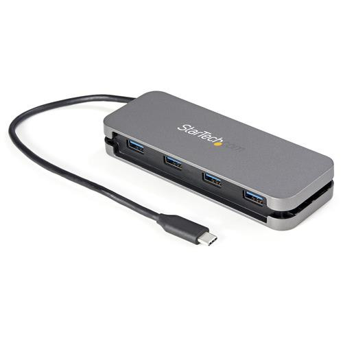StarTech.com Hub USB-C 4 Ports - 4x USB-A - Hub USB 3.0 Type-C 5Gbps (USB 3.2 Gen 1) - Alimenté par Bus - Adaptateur Hub USB-C vers USB-A Portable - Câble 28.5cm/Rangement Intégré - HB30CM4AB