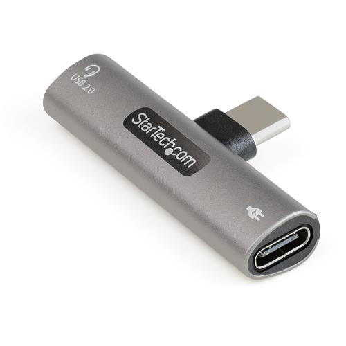 StarTech.com Adaptateur USB-C Audio & Chargeur - Convertisseur Audio Port USB-C Casque/Écouteurs - 60W USB Type-C Power Delivery Pass-Through - Smartphone/Tablette/Portable - CDP2CAPDM