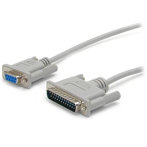 StarTech.com Câble null modem série croisé DB9 vers DB25 de 3 m - F/M - Gris - SCNM925FM