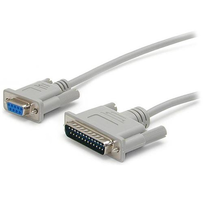 StarTech.com Câble null modem série croisé DB9 vers DB25 de 3 m - F/M - Gris - SCNM925FM