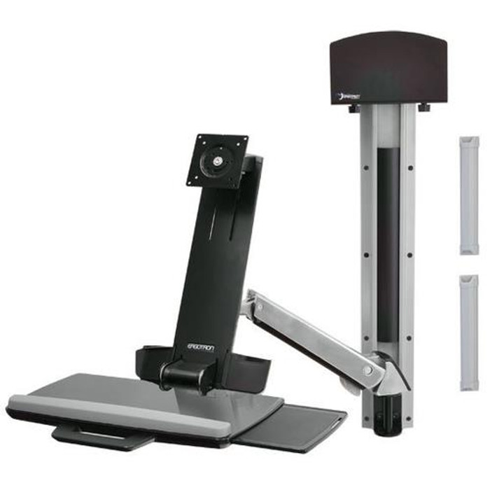 Ergotron Styleview Sit-Stand Combo System 61 cm (24") Mur Aluminium - 45-273-026