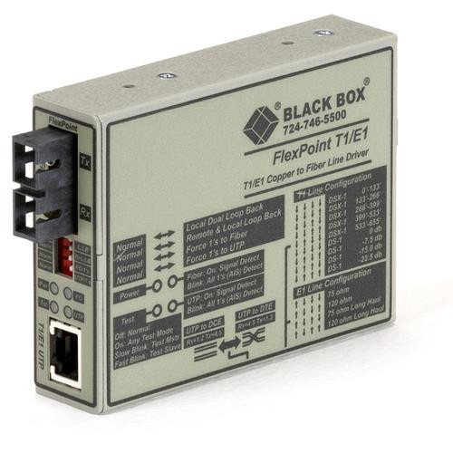 Black Box  convertisseur de support réseau 2048 Mbit/s Monomode Gris - MT663A-SSC