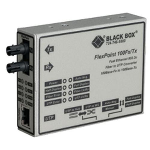 Black Box  convertisseur de support réseau 100 Mbit/s 1300 nm Multimode Noir, Blanc - LMC213A-MMST-R2