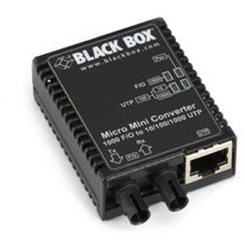 Black Box  convertisseur de support réseau 1000 Mbit/s 850 nm Multimode Noir - LMC4001A