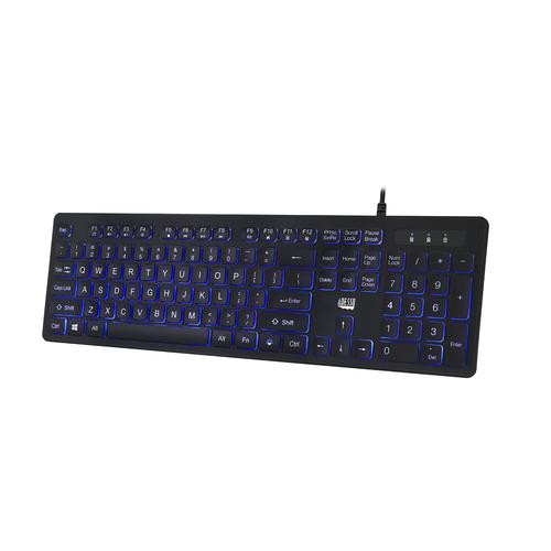 Adesso  clavier Médical USB QWERTY Anglais américain Noir - AKB-139EB