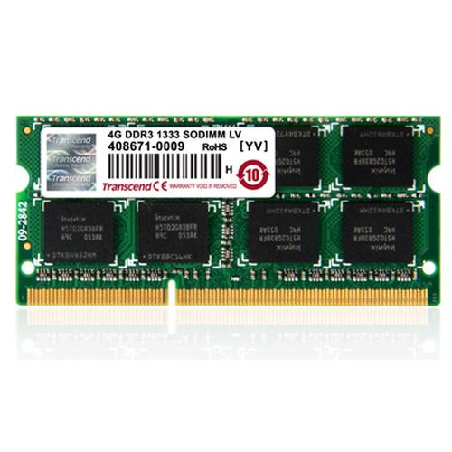 Transcend 4GB DDR3 1333 module de mémoire 4 Go 1 x 8 Go 1333 MHz - TS512MSK64V3H