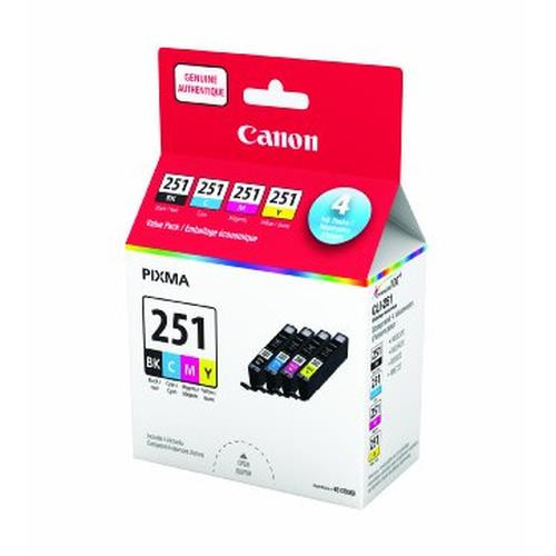 Canon CLI-251 cartouche d'encre Original Noir, Cyan, Magenta, Jaune - 6513B009