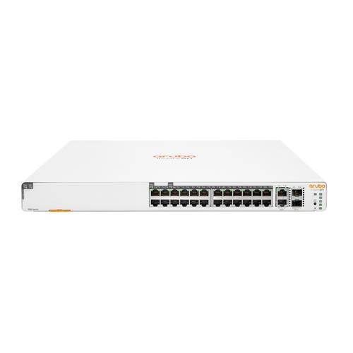 HPE Aruba Networking Aruba Instant On 1960 24G 20p Class4 4p Class6 PoE 2XGT 2SFP+ 370W Géré L2+ Gigabit Ethernet (10/100/1000) Connexion Ethernet, supportant l'alimentation via ce port (PoE) 1U Blanc - JL807A#ABA