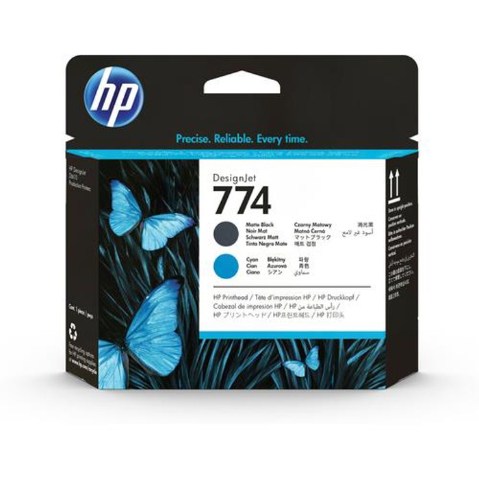 HP Tête d’impression 774 DesignJet noir mat/cyan - P2W01A